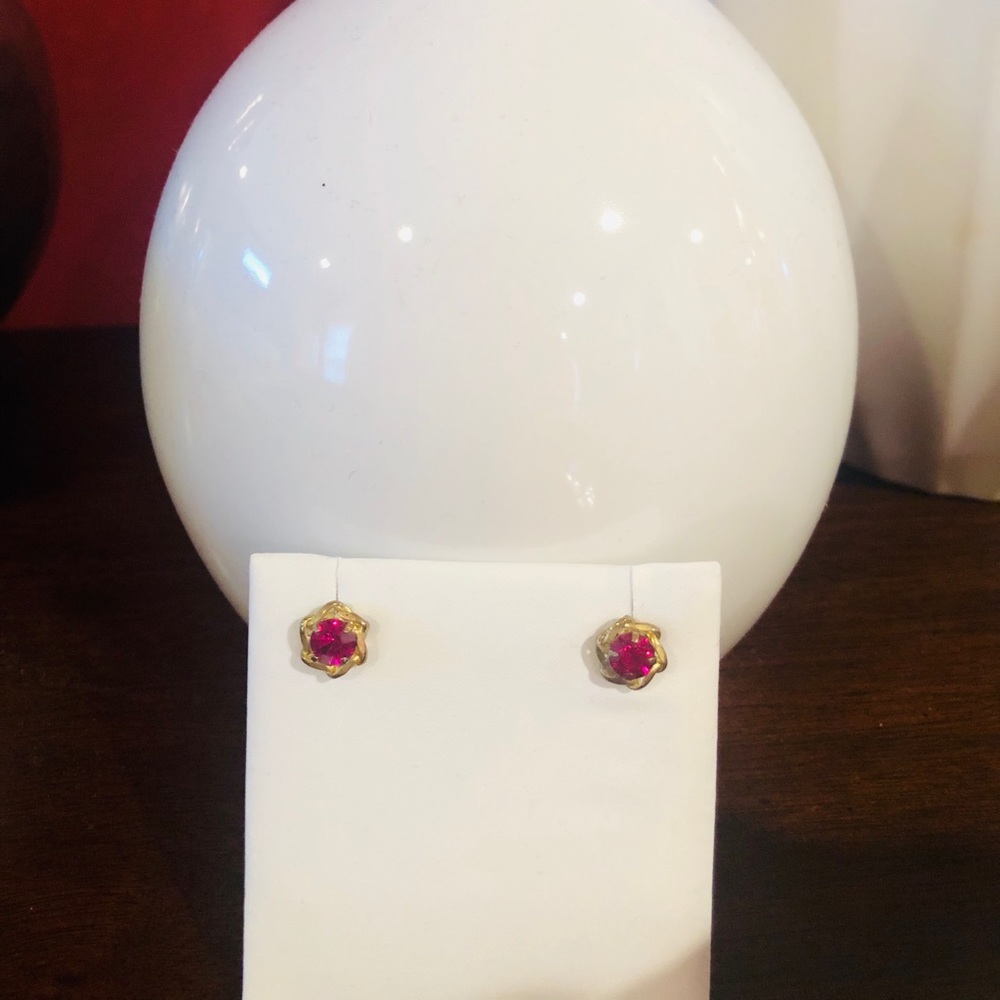 Red & Gold stud earrings